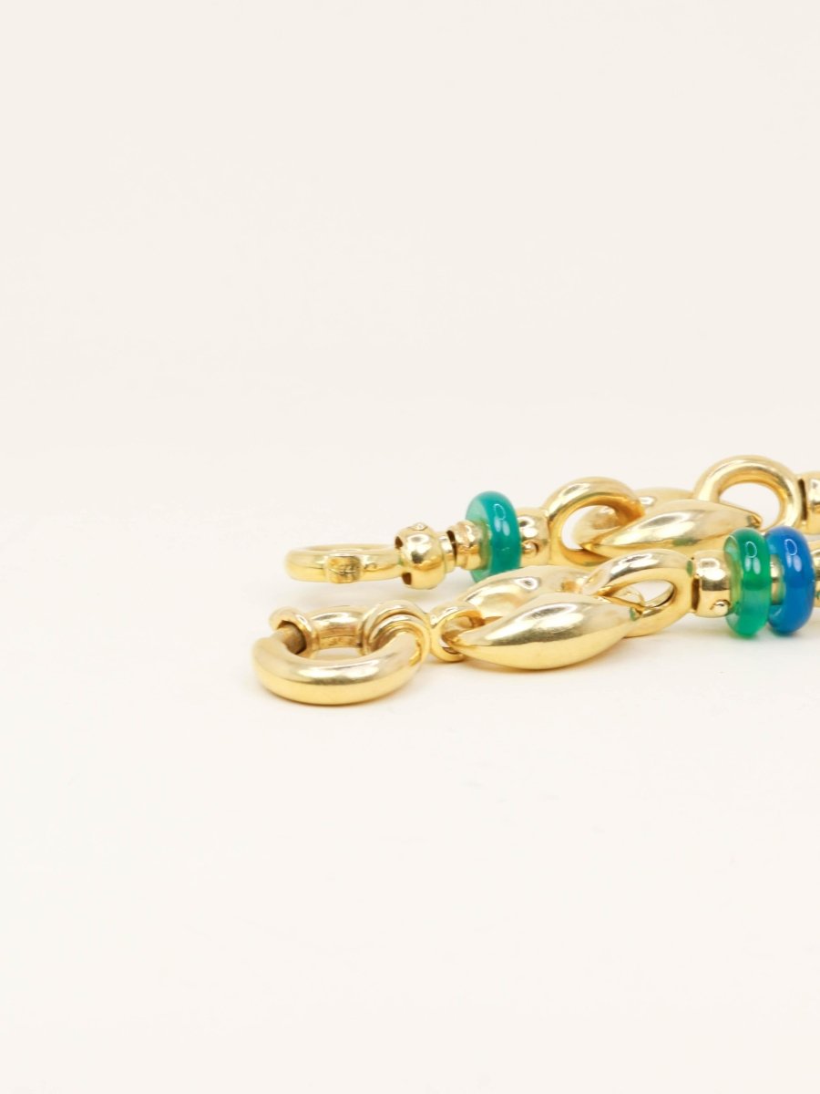 Bracelet maille grain de café or jaune agate - Castafiore