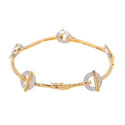 Bracelet Maille GUY LAROCHE en or jaune et diamant - Castafiore