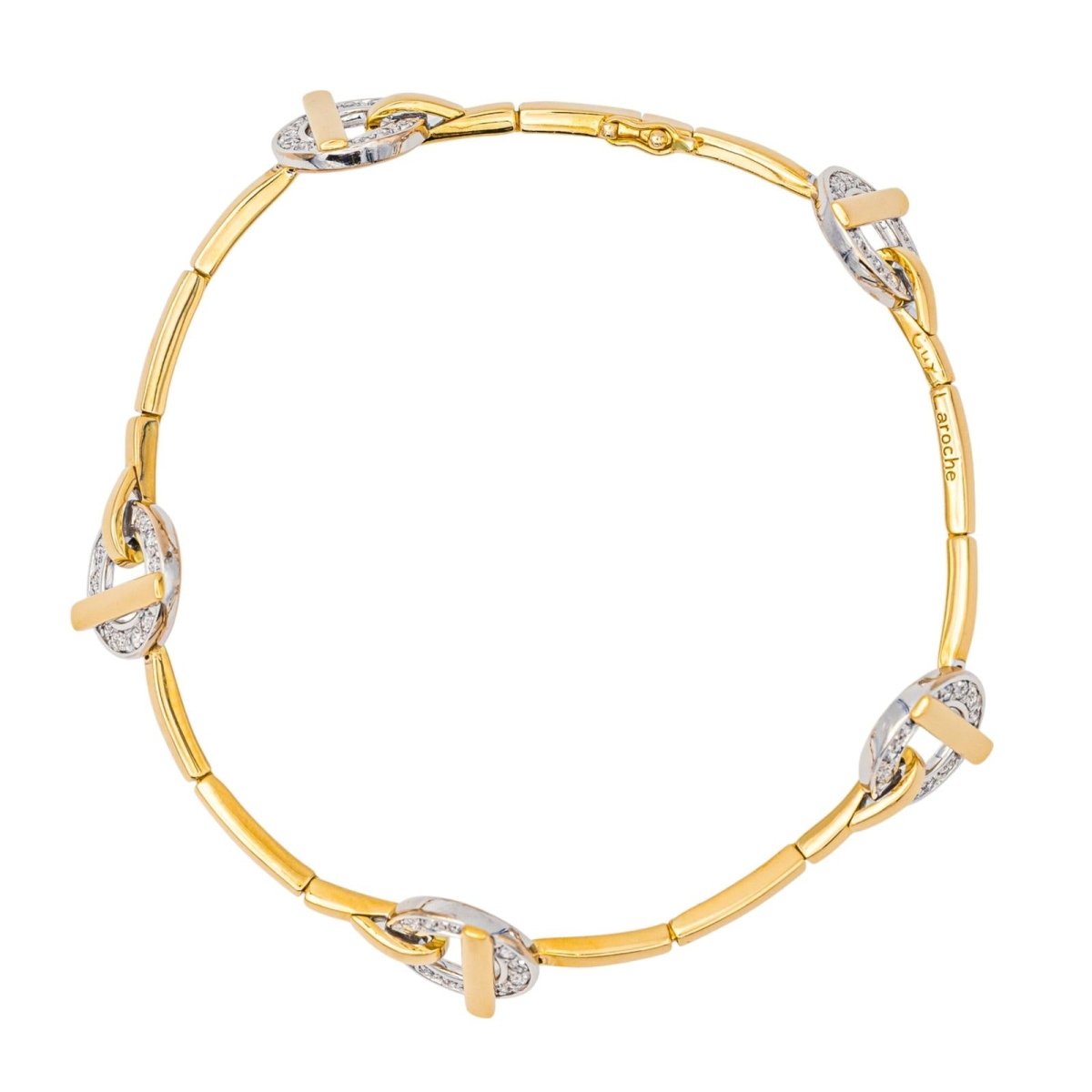 Bracelet Maille GUY LAROCHE en or jaune et diamant - Castafiore