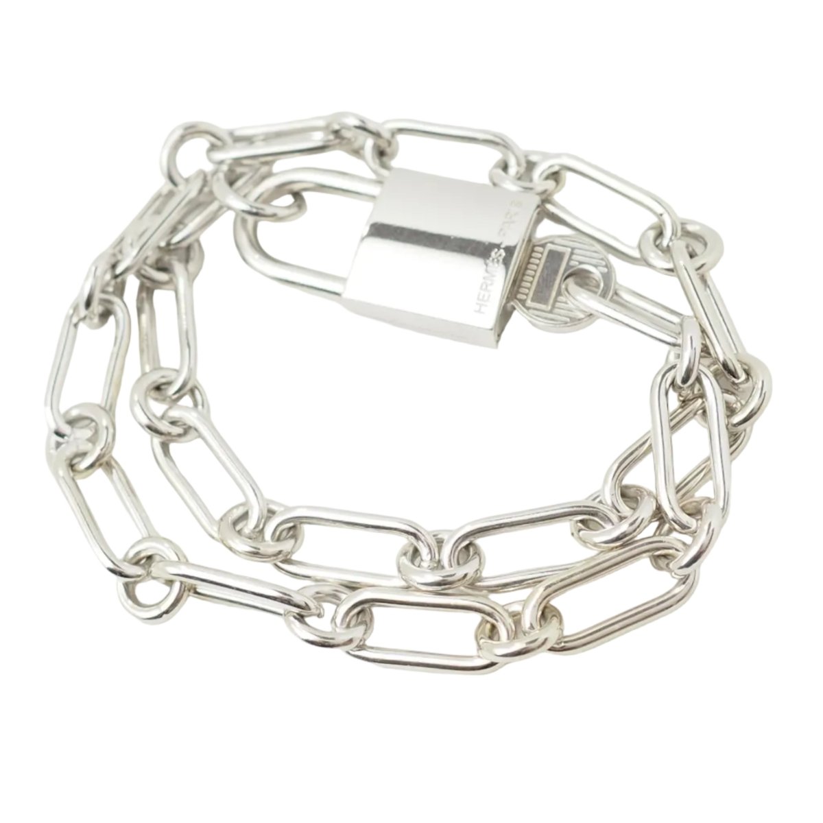Bracelet Maille HERMÈS "AlphaKelly" en argent - Castafiore