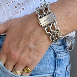 Bracelet Maille HERMÈS "Chaîne d'ancre" en argent - Castafiore