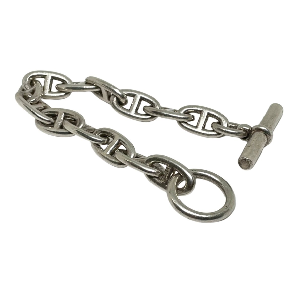 Bracelet Maille HERMÈS "Chaîne d'ancre" en argent - Castafiore