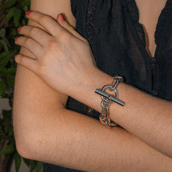 Bracelet Maille HERMÈS "Chaîne d'ancre" en argent - Castafiore