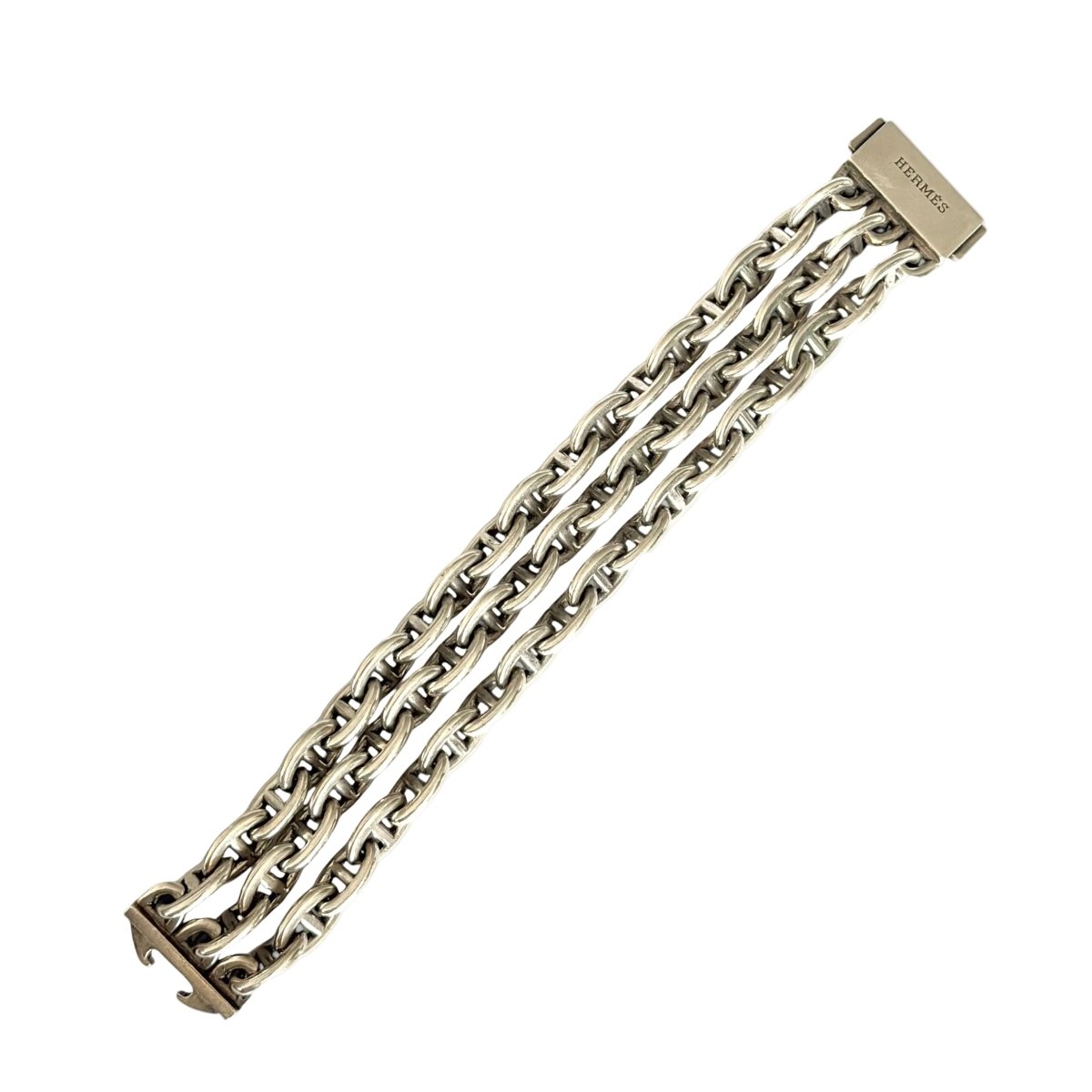 Bracelet Maille HERMÈS "Chaîne d'ancre" en argent - Castafiore
