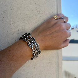Bracelet Maille HERMÈS "Chaîne d'ancre" en argent - Castafiore