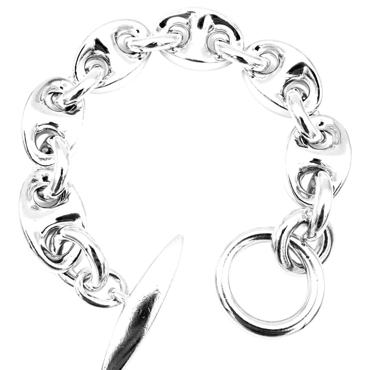 Bracelet Maille HERMÈS "Neptune" GM en argent - Castafiore