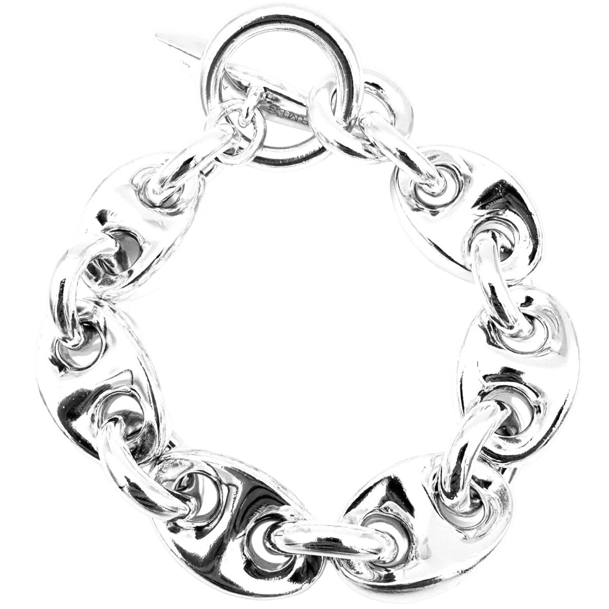 Bracelet Maille HERMÈS "Neptune" GM en argent - Castafiore