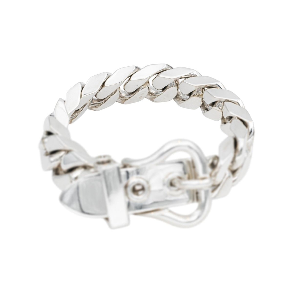 Bracelet Maille HERMÈS "Sellier" en argent - Castafiore