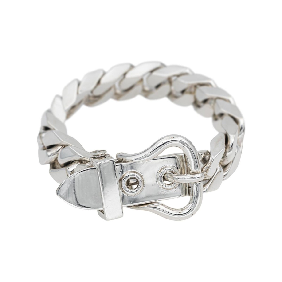 Bracelet Maille HERMÈS "Sellier" en argent - Castafiore