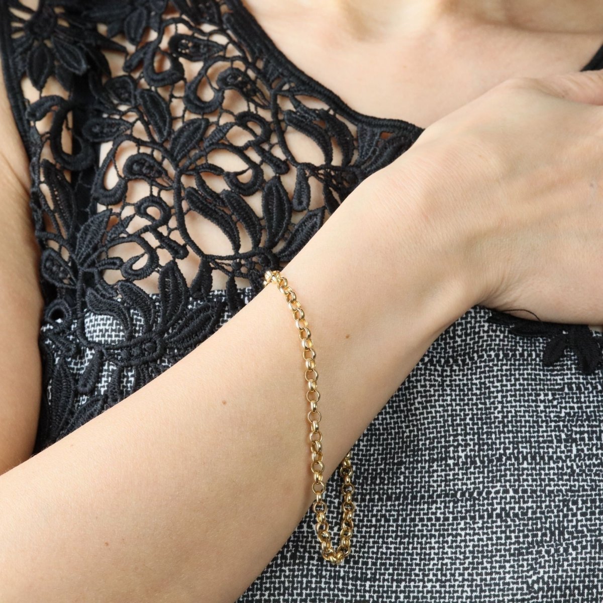 Bracelet yellow gold maille jaseron