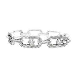 Bracelet Maille MESSIKA "Pavé So Move" en or blanc et diamants - Castafiore