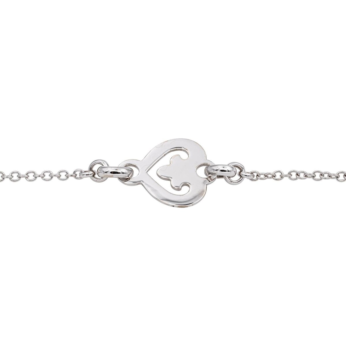 O. J. Perrin Bracelet Cœur Légendes White gold