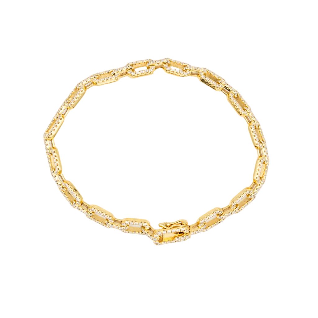 Bracelet Maille PADANI en or jaune et diamants - Castafiore