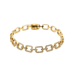 Bracelet Maille PADANI en or jaune et diamants - Castafiore