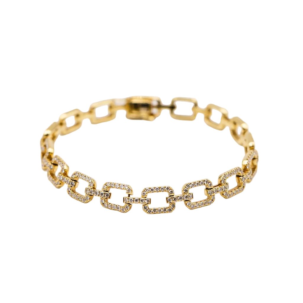 Bracelet Maille PADANI en or jaune et diamants - Castafiore