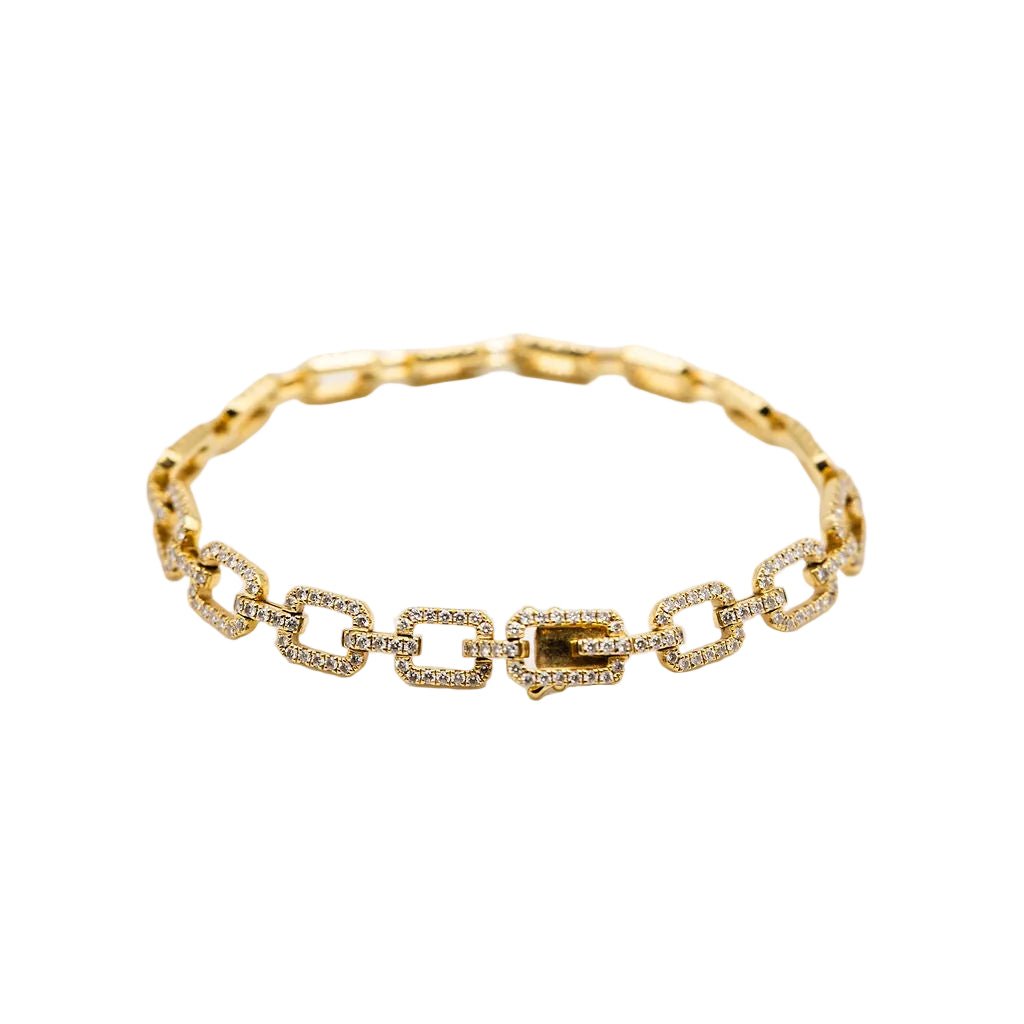 Bracelet Maille PADANI en or jaune et diamants - Castafiore