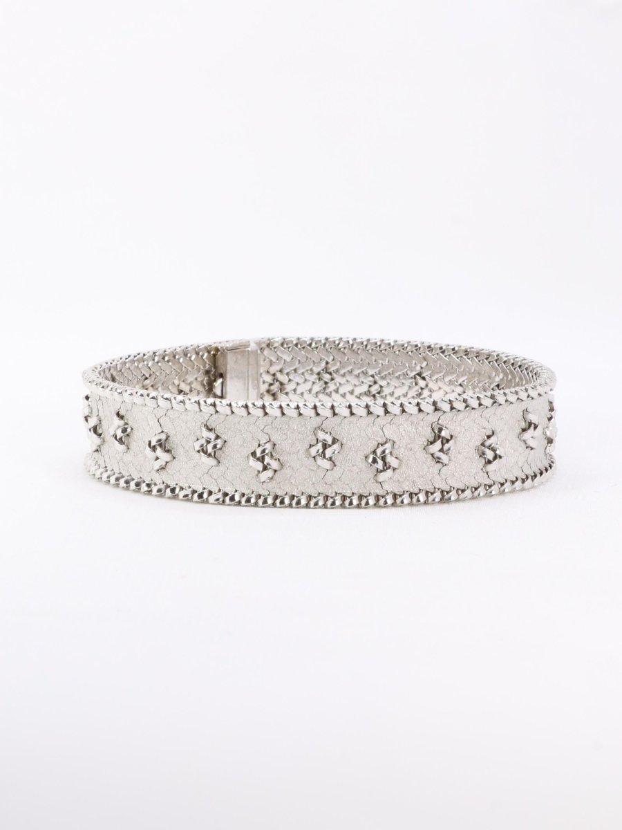 Bracelet maille polonaise or blanc - Castafiore