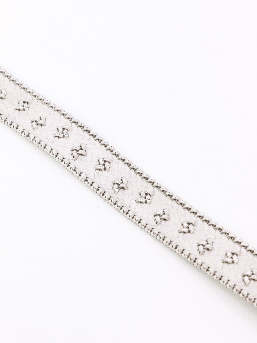 Bracelet maille polonaise or blanc - Castafiore