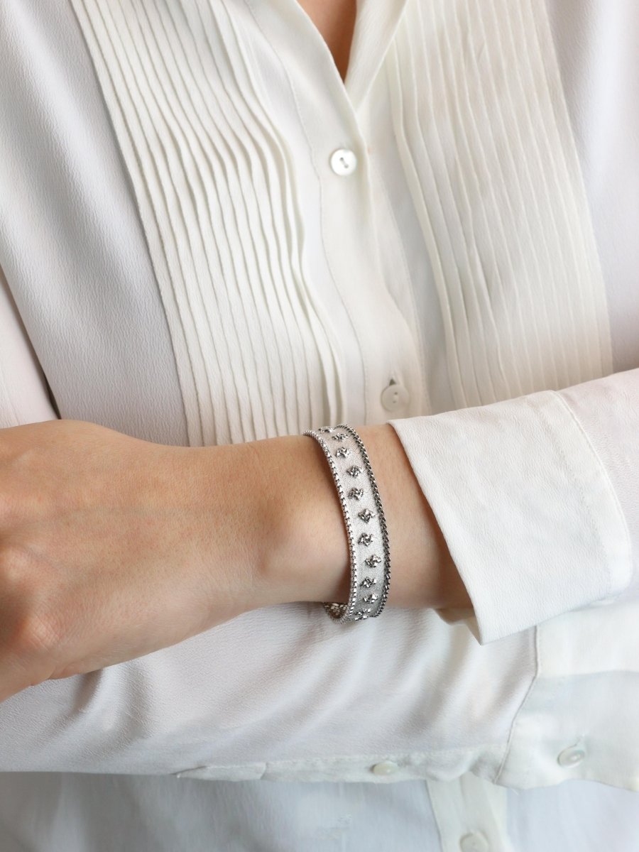 Bracelet maille polonaise or blanc - Castafiore