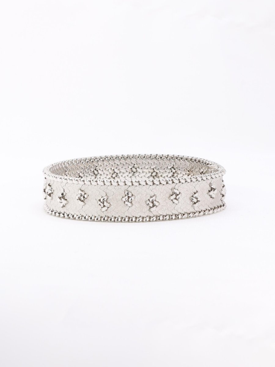 Bracelet maille polonaise or blanc - Castafiore