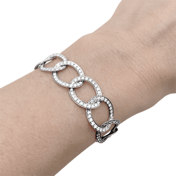 Bracelet Maille POMELLATO "Brera" en or blanc et diamants - Castafiore