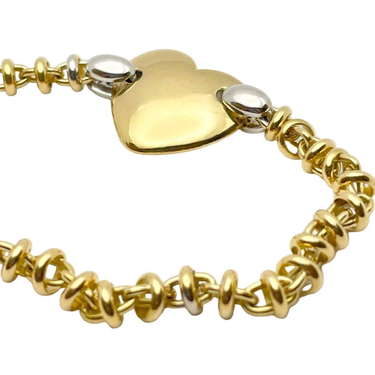 Bracelet Maille POMELLATO en or blanc, or jaune et diamants - Castafiore