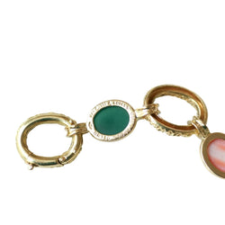 Bracelet Maille VAN CLEEF & ARPELS "Delphes" en or jaune, corail et chrysoprase - Castafiore