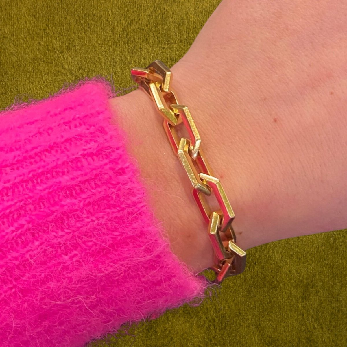 Bracelet mailles losanges en or jaune 18 carats - Castafiore