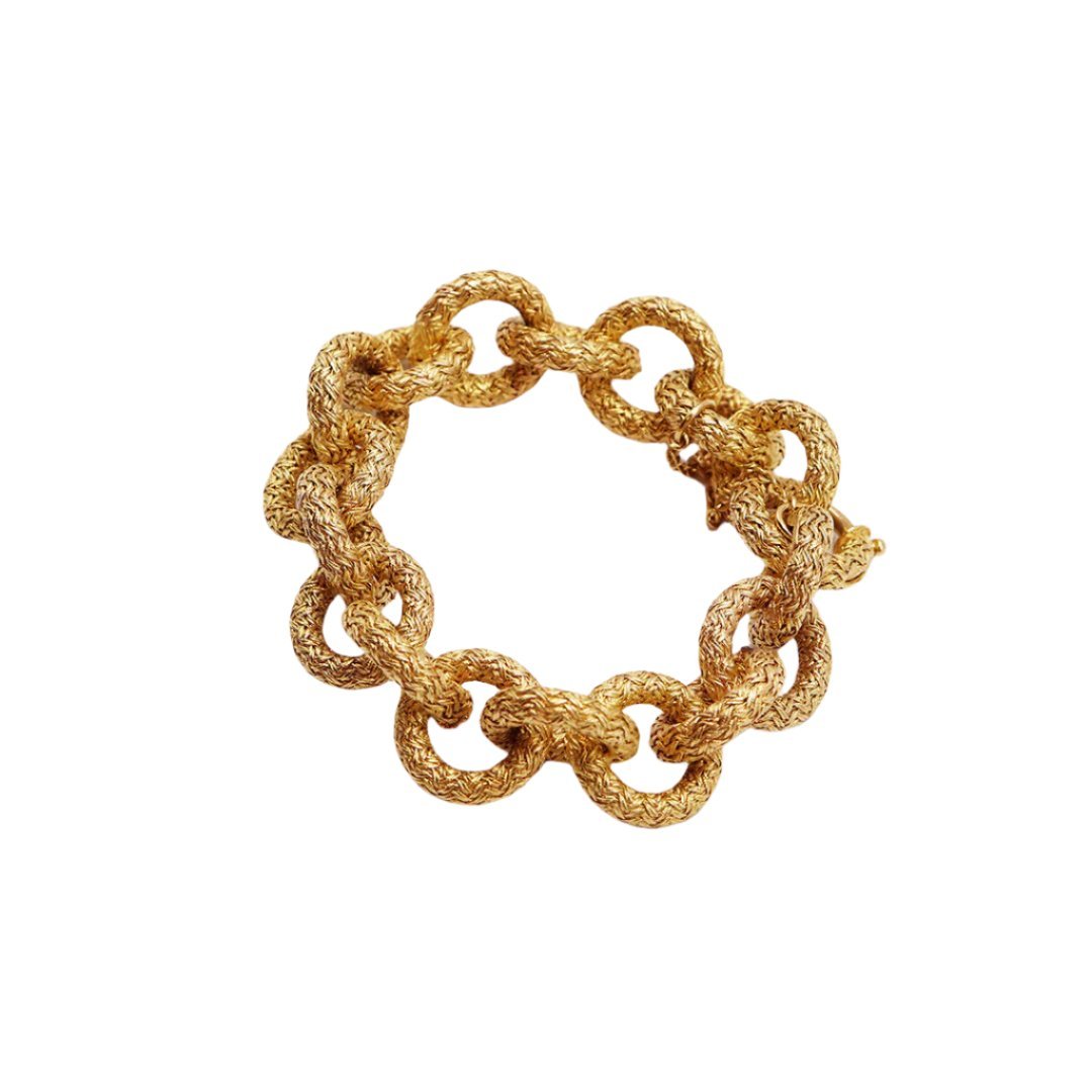 Bracelet maillon tressés UnoAErre en or jaune - Castafiore