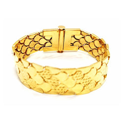 Bracelet Manchette écailles en or jaune - Castafiore