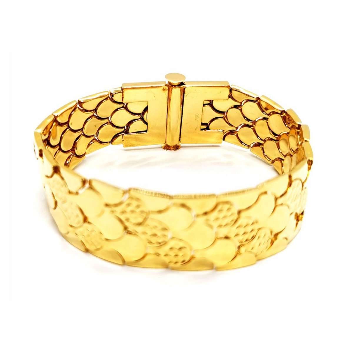 Bracelet Manchette écailles en or jaune - Castafiore