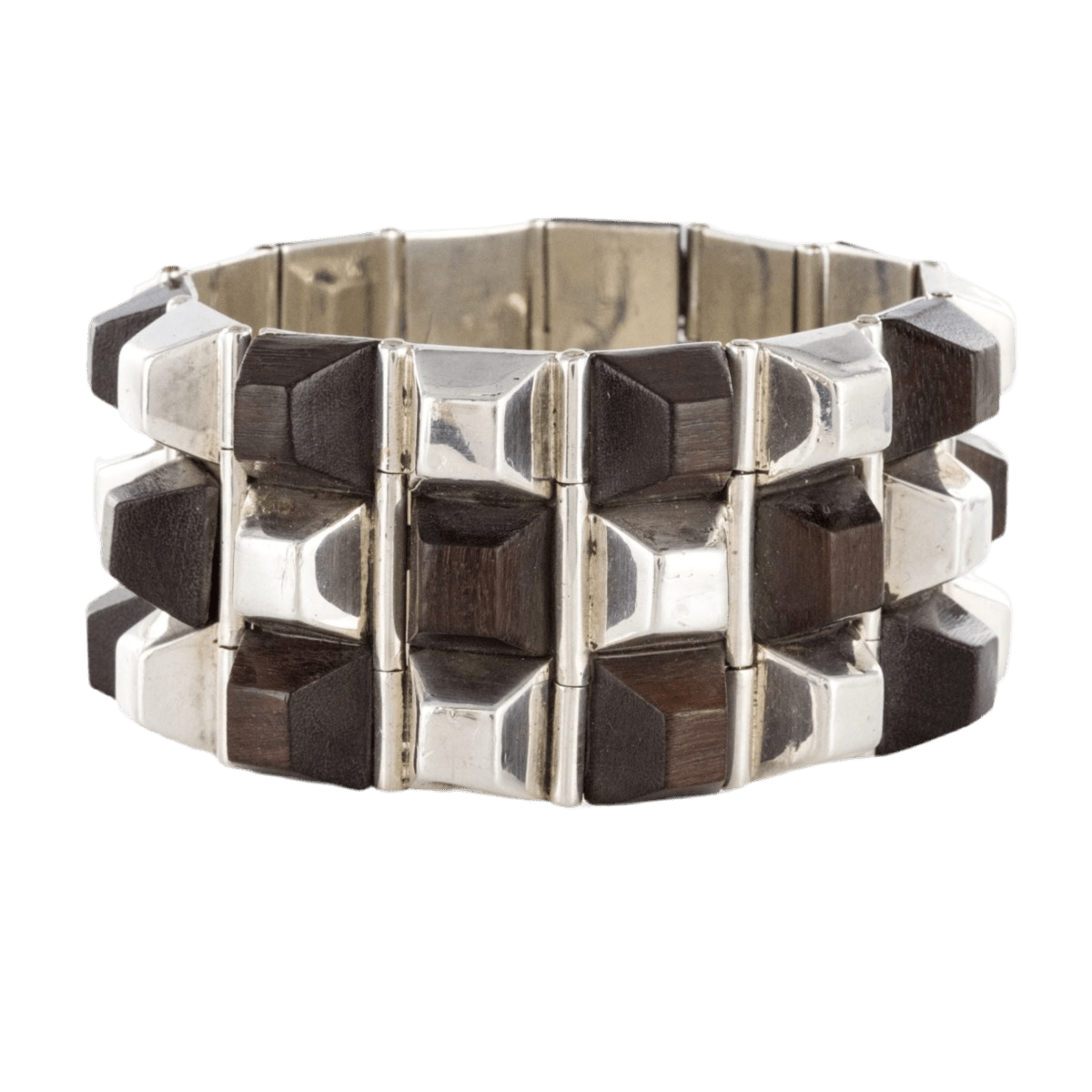 Bracelet Manchette en argent et bois - Castafiore