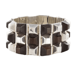 Bracelet Manchette en argent et bois - Castafiore