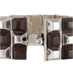 Bracelet Manchette en argent et bois - Castafiore