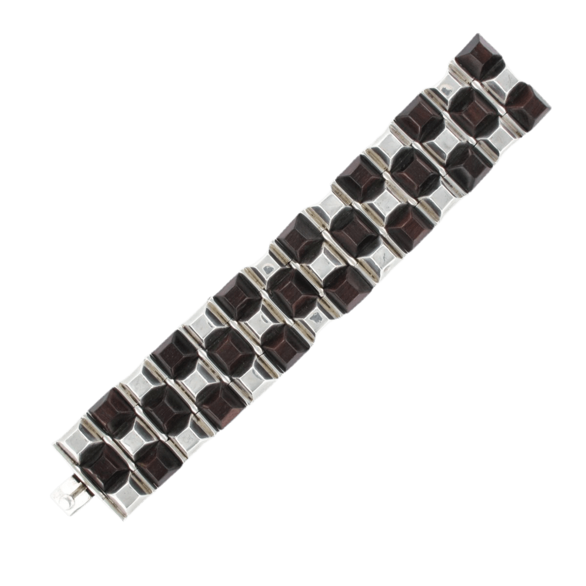 Bracelet Manchette en argent et bois - Castafiore