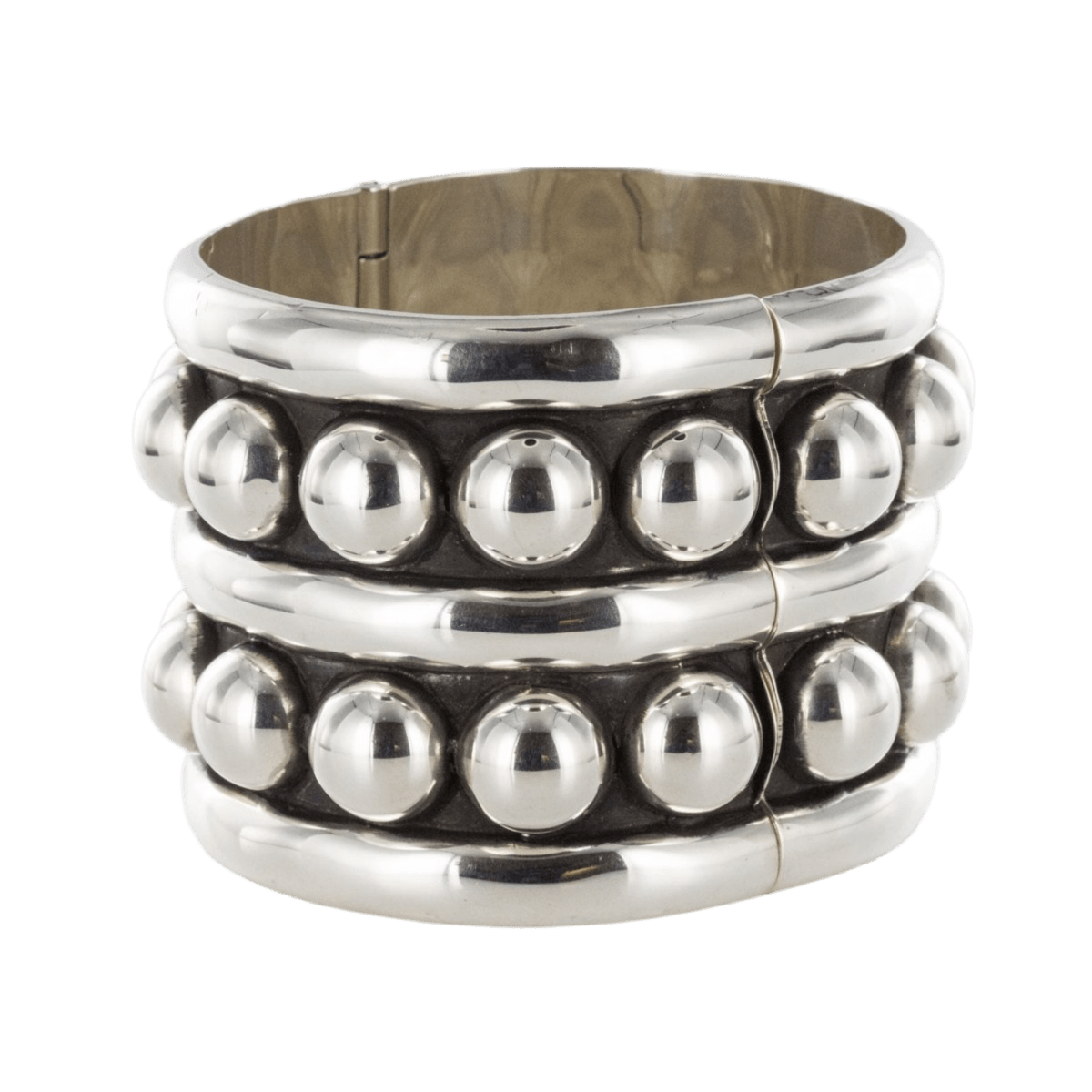 Bracelet Manchette en argent et perles - Castafiore