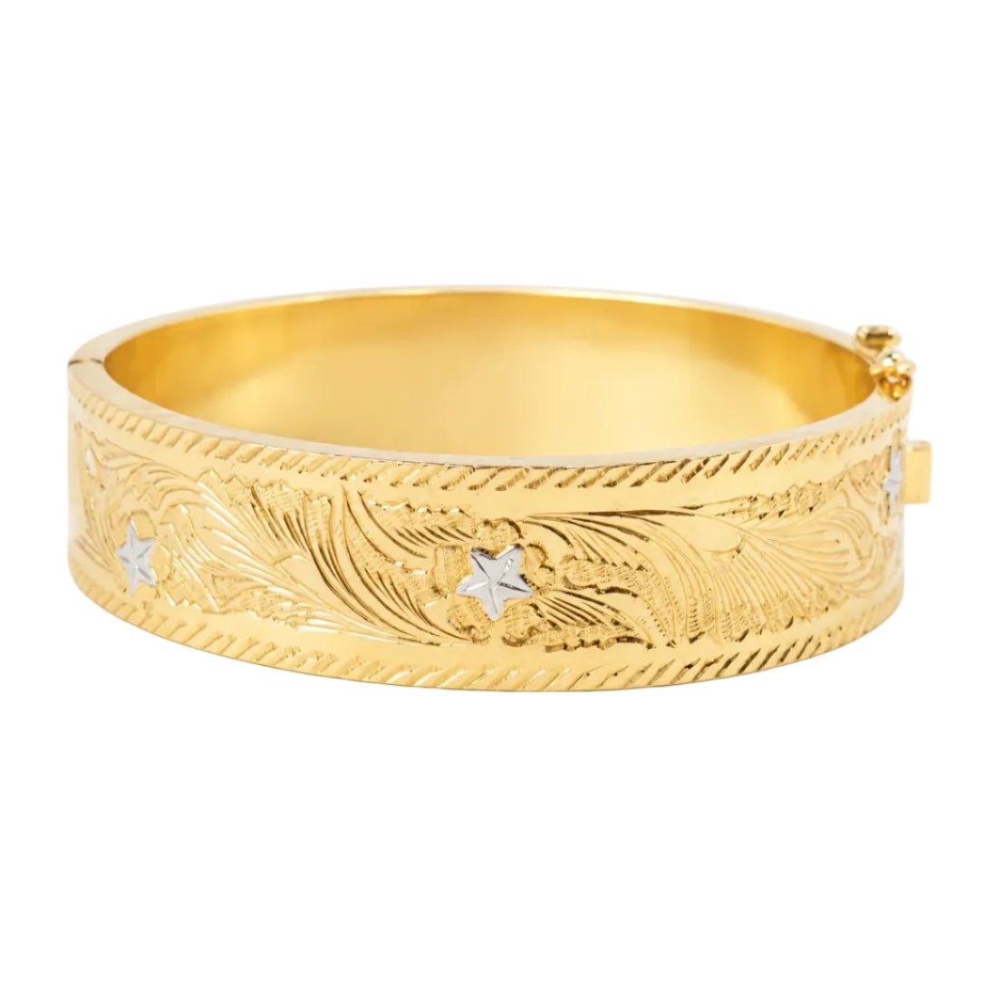 Bracelet Manchette en or blanc et or jaune - Castafiore