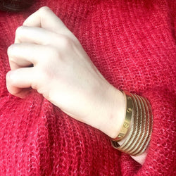 Bracelet manchette en or jaune - Castafiore