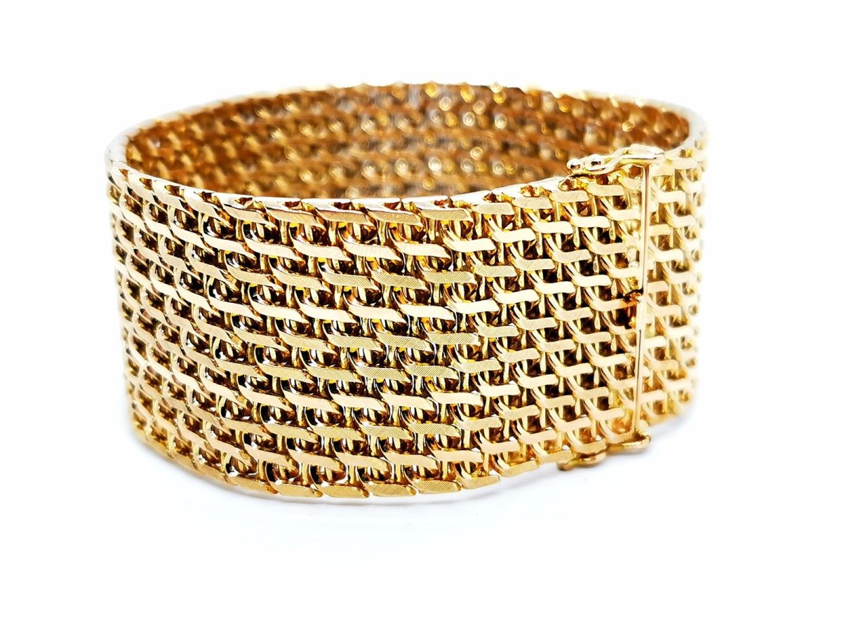 Bracelet manchette en or jaune - Castafiore