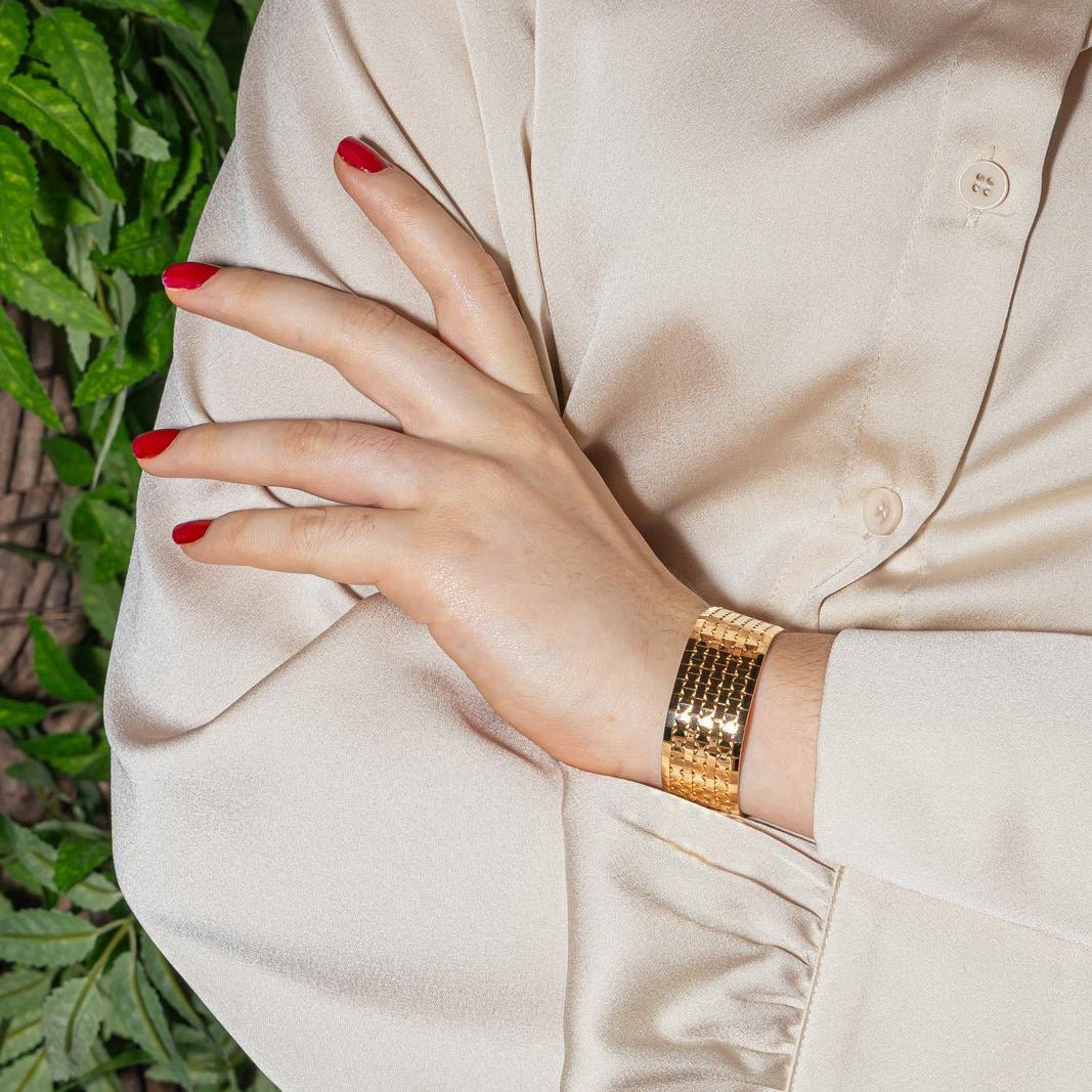 Bracelet Manchette en or jaune - Castafiore