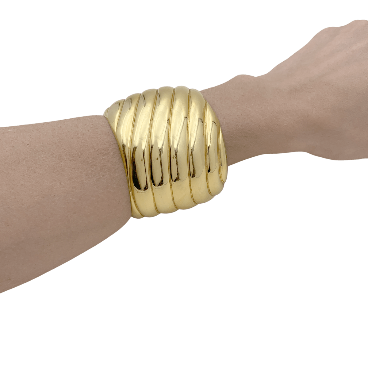 Bracelet manchette en or jaune. - Castafiore