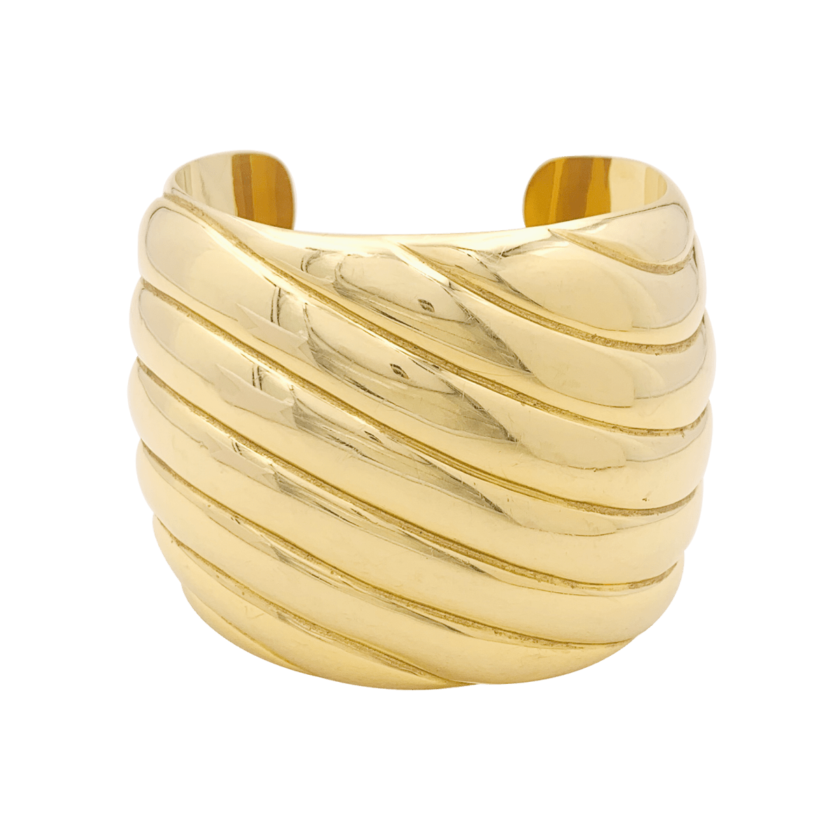 Bracelet manchette en or jaune. - Castafiore