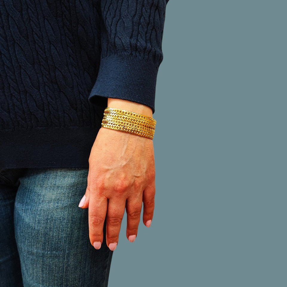 Bracelet Manchette en or jaune - Castafiore