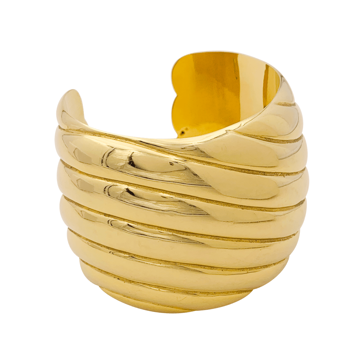 Bracelet manchette en or jaune. - Castafiore