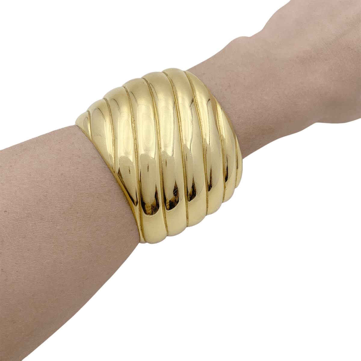 Bracelet manchette en or jaune. - Castafiore