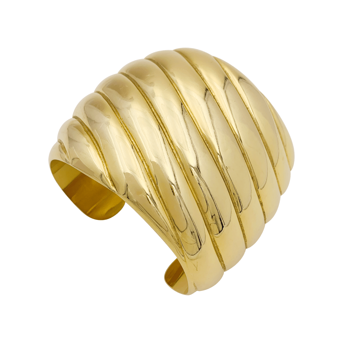 Bracelet manchette en or jaune. - Castafiore