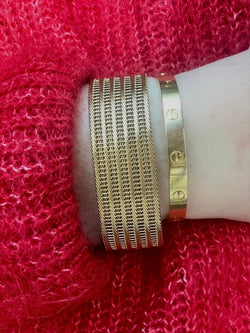 Bracelet manchette en or jaune - Castafiore