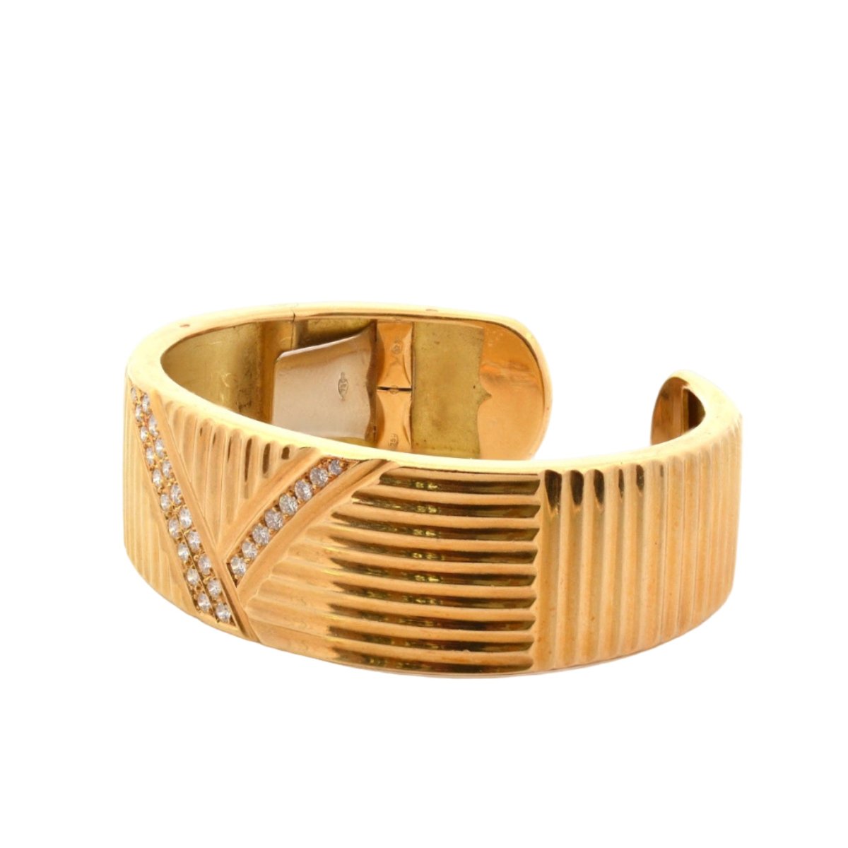 Bracelet Manchette en or jaune et diamants - Castafiore