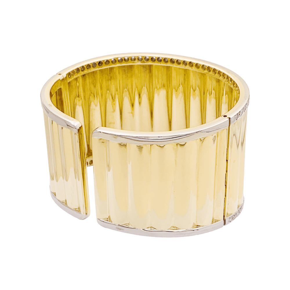 Bracelet manchette en or jaune et diamants - Castafiore