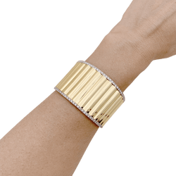 Bracelet manchette en or jaune et diamants - Castafiore